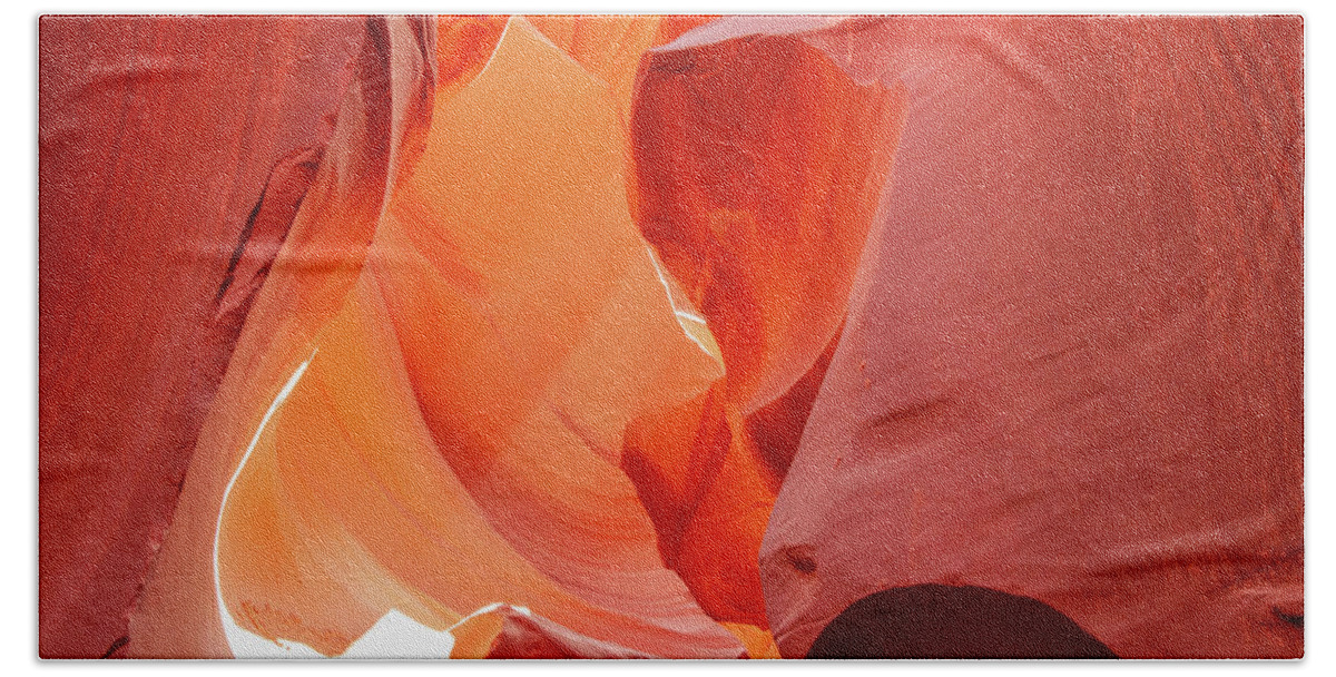 Antelope Canyon Beach Towel featuring the photograph Canyon Light Beams by Rob Hemphill