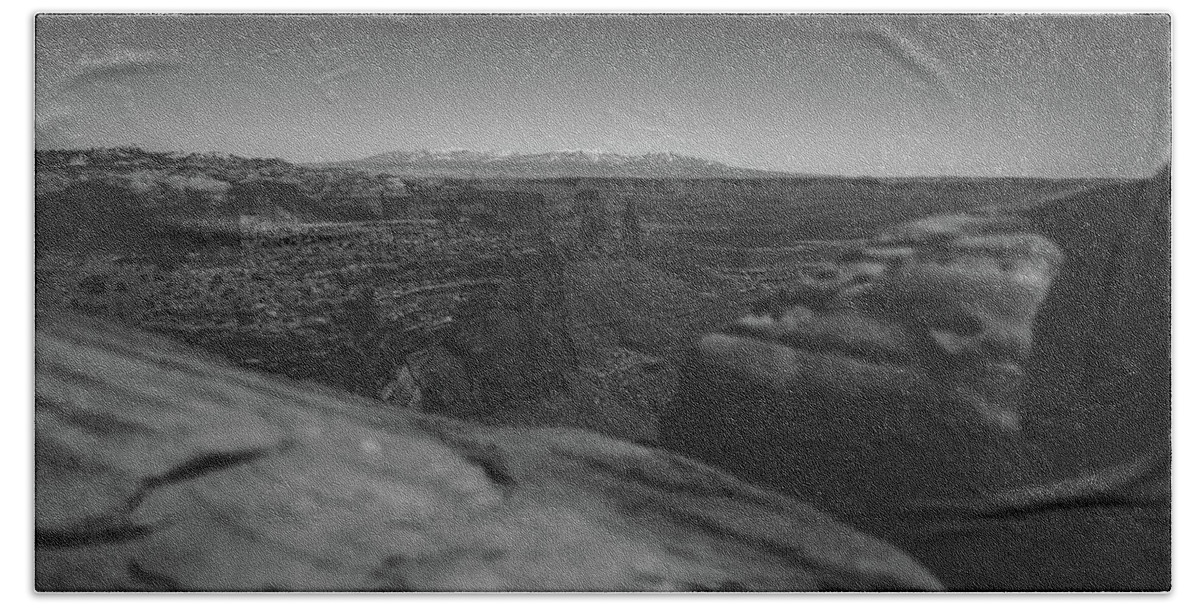  Beach Towel featuring the photograph Canyonlands BW by William Boggs