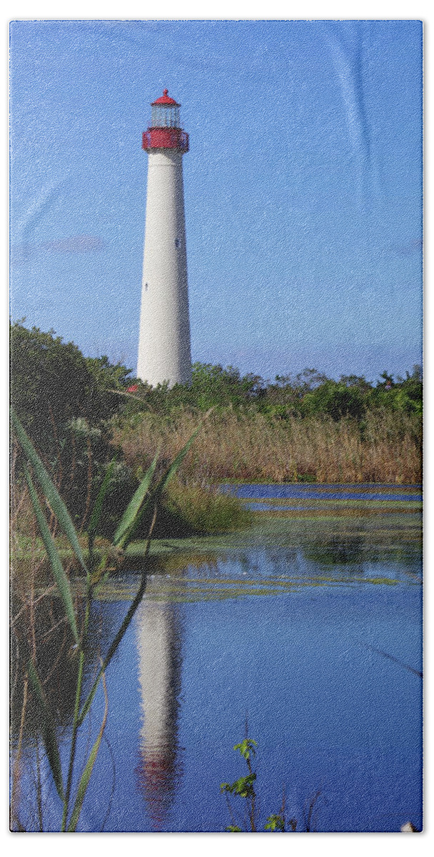 Cape May Beach Towel featuring the photograph Cape May Lighthouse In The Fall by Greg Graham
