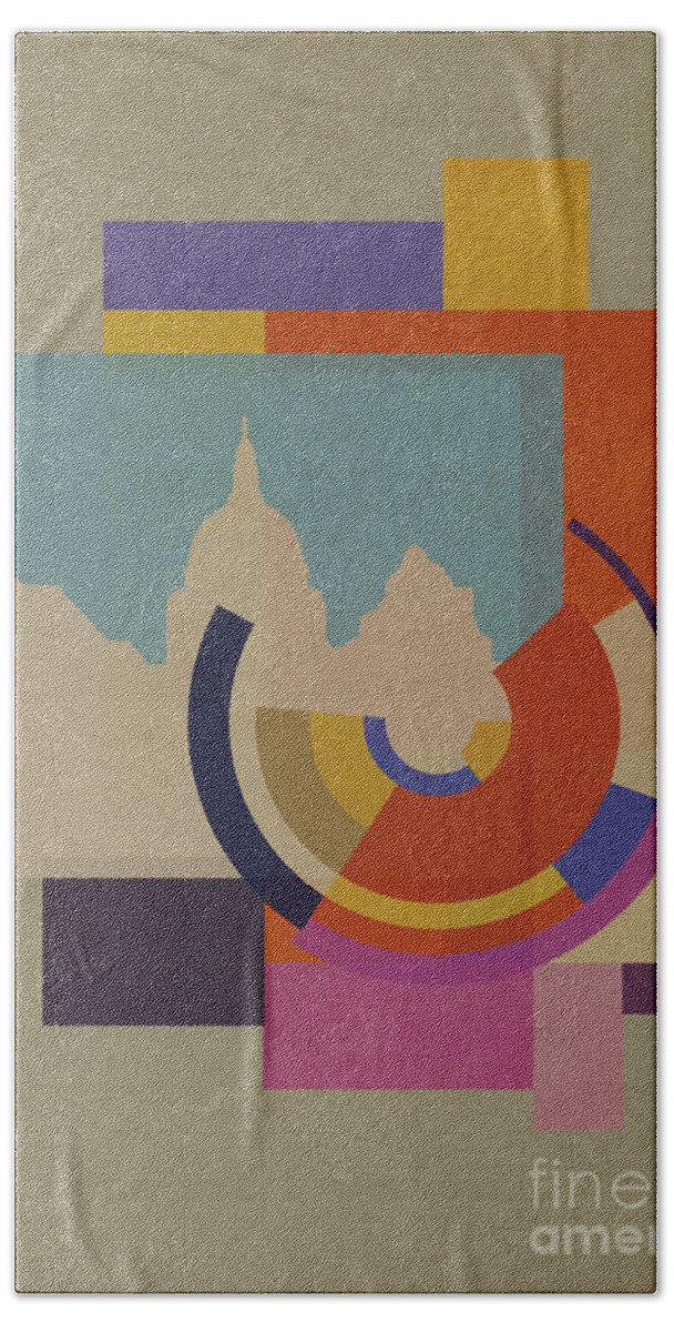 London Beach Towel featuring the mixed media Capital Squares - Saint Pauls by BFA Prints