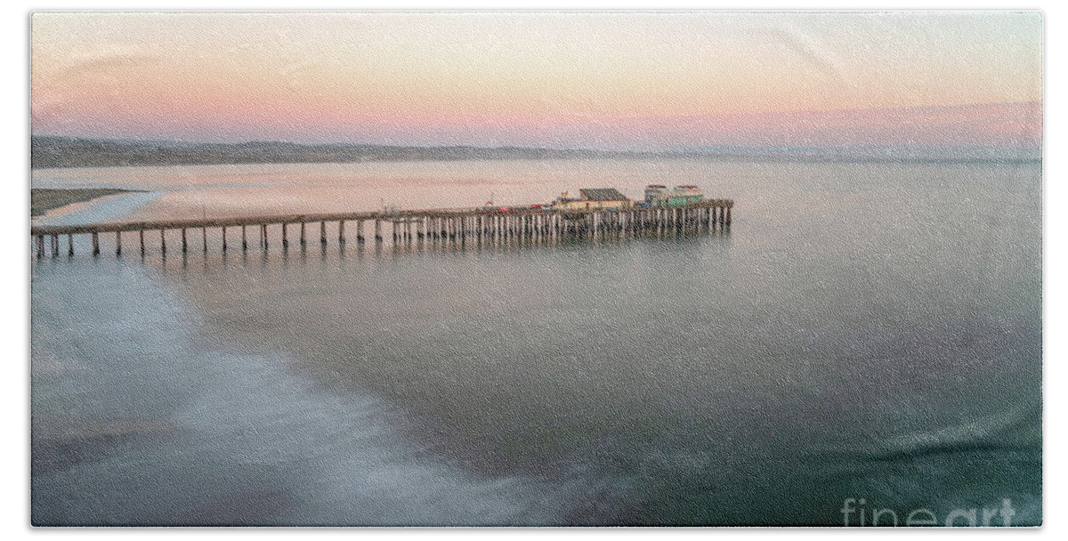 America Beach Towel featuring the photograph Capitola Wharf Pier at Sunset Photo by Paul Velgos