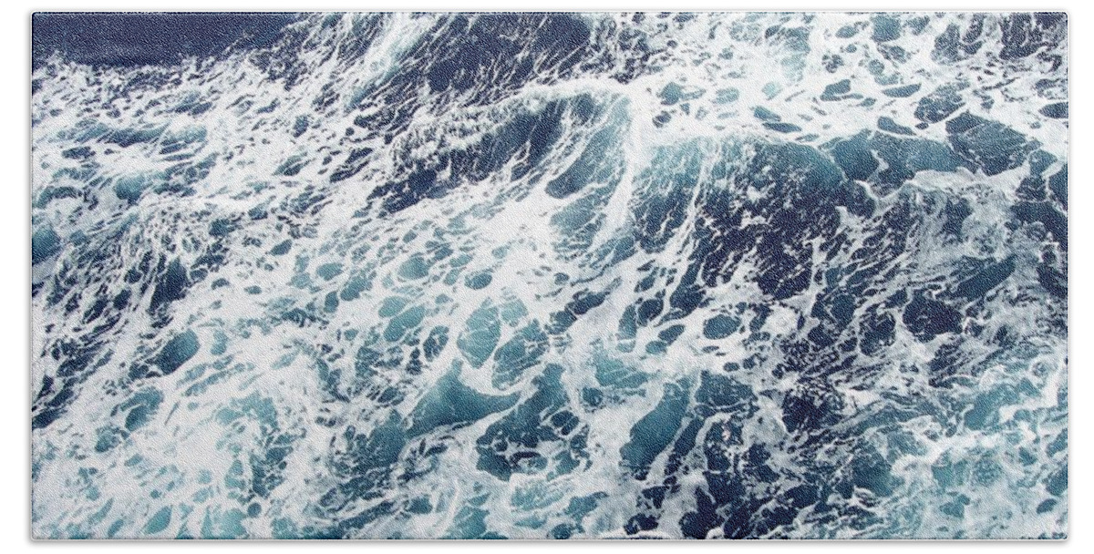 Waves Beach Towel featuring the photograph Caribbean Waves by Michelle Miron-Rebbe