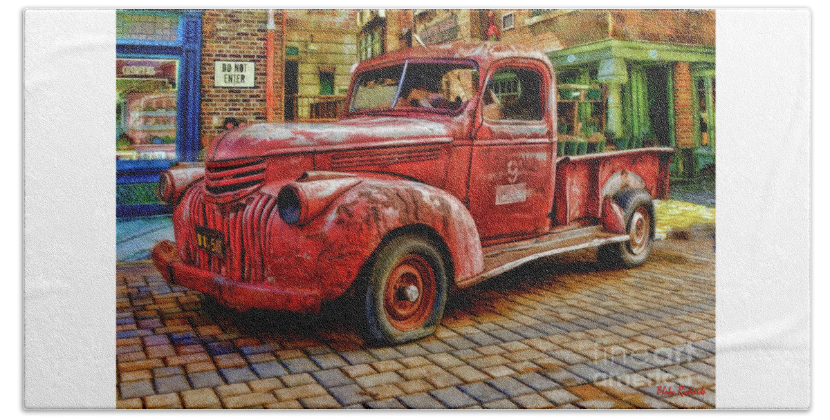Truck Beach Towel featuring the photograph Casa de Fruta 1940 Red Pickup by Blake Richards