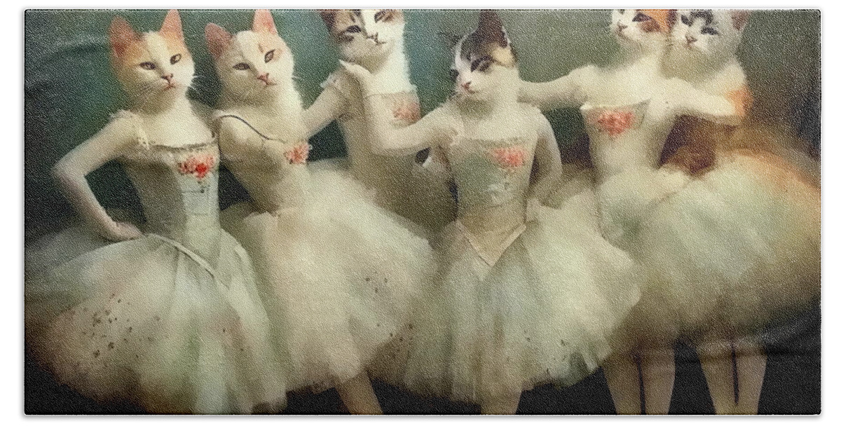 Degas Cats Beach Sheet featuring the photograph Cat Ballet by Andrea Kollo