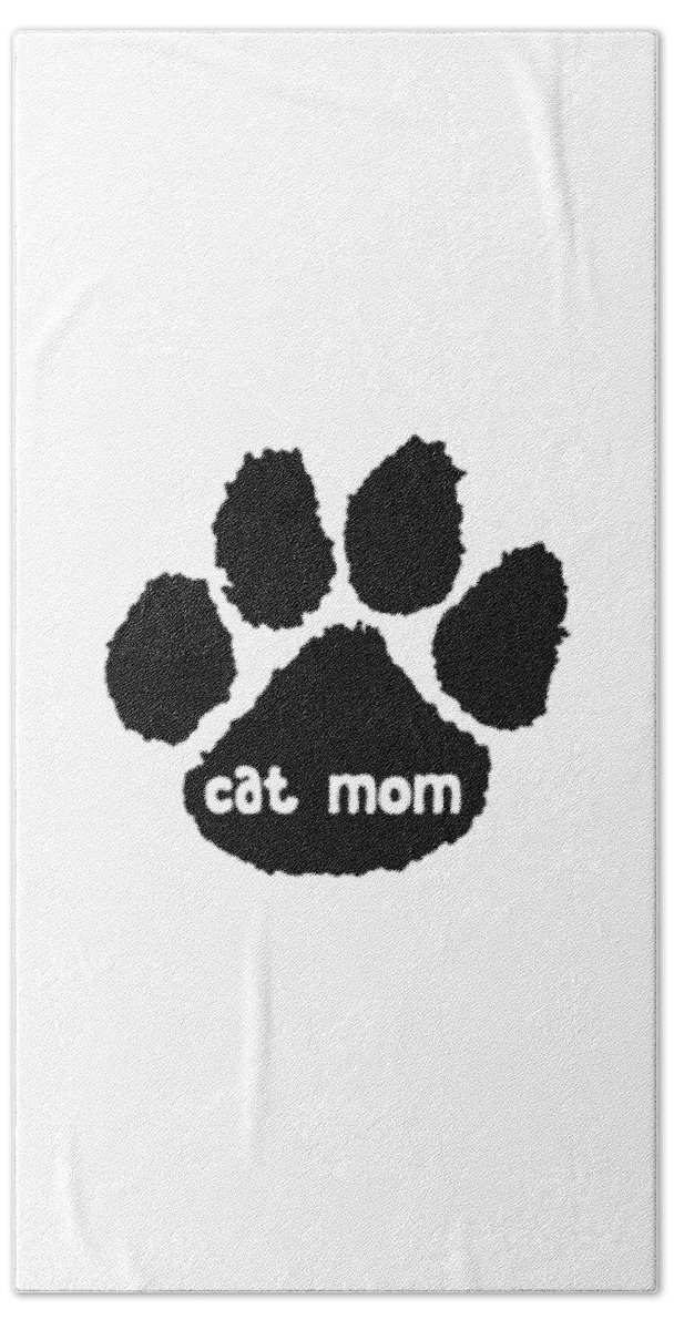Cat Beach Towel featuring the digital art Cat Mom by Denise Morgan
