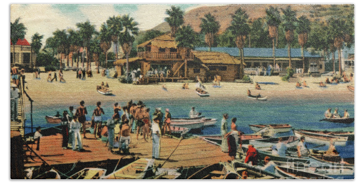 Catalina Island Beach Towel featuring the photograph Catalina Island - Isthmus - 1940 by Sad Hill - Bizarre Los Angeles Archive