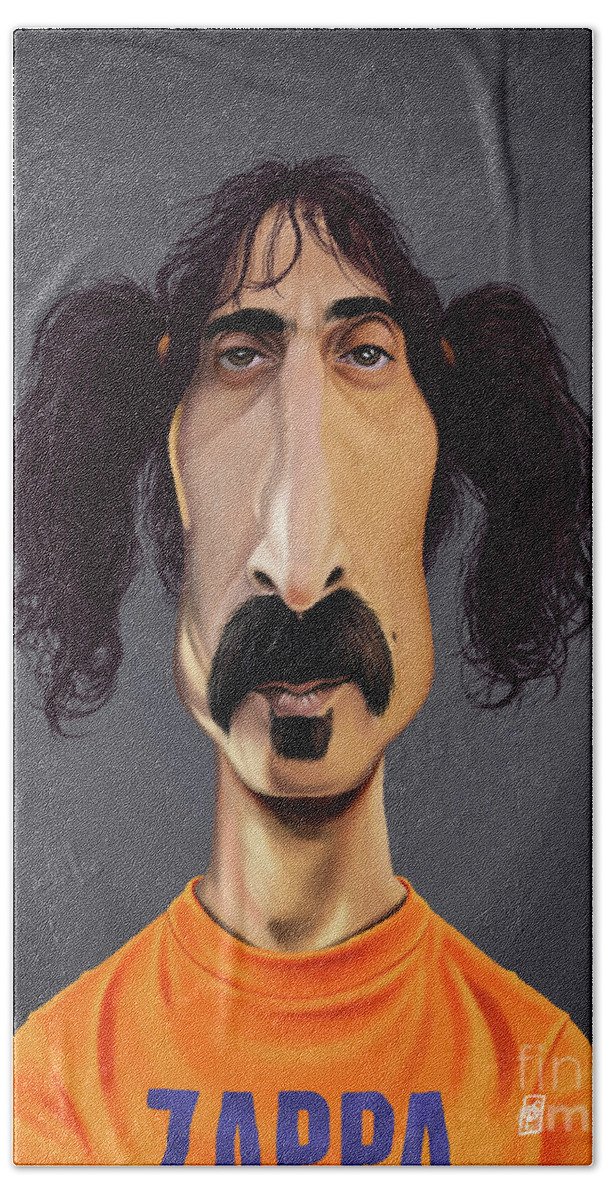 Illustration Beach Towel featuring the digital art Celebrity Sunday - Frank Zappa by Rob Snow