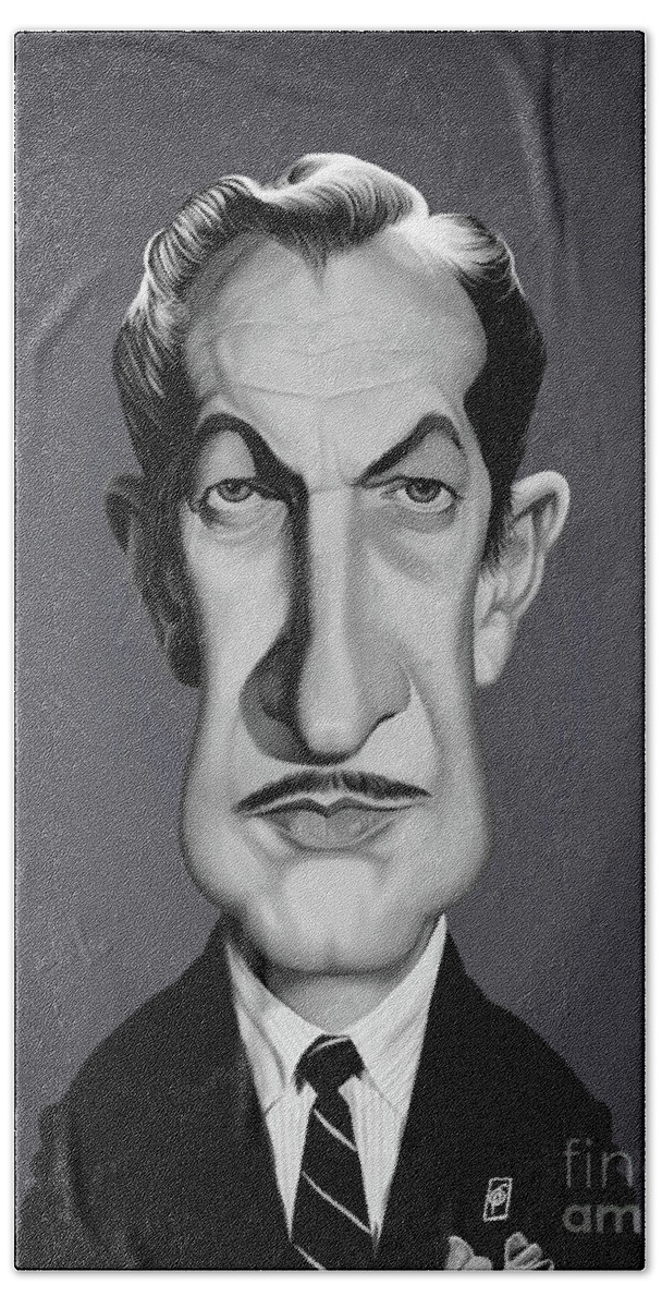 Illustration Beach Towel featuring the digital art Celebrity Sunday - Vincent Price by Rob Snow