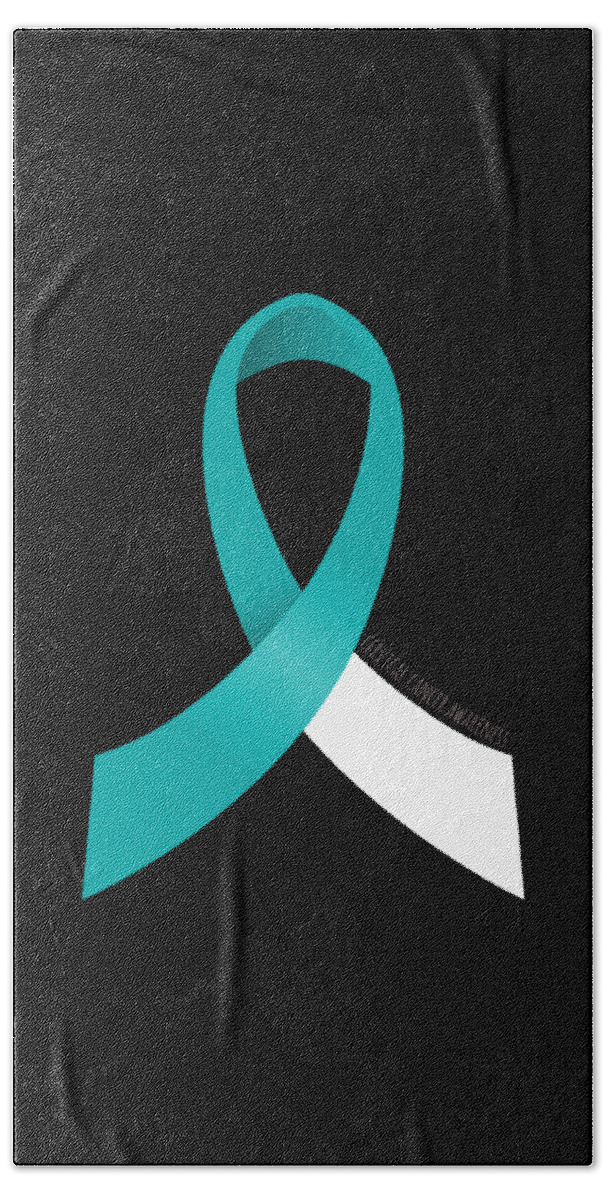 Awareness Beach Towel featuring the digital art Cervical Cancer Awareness Ribbon by Flippin Sweet Gear