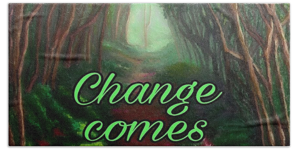 Change Beach Towel featuring the painting Change Within by Jackie Case