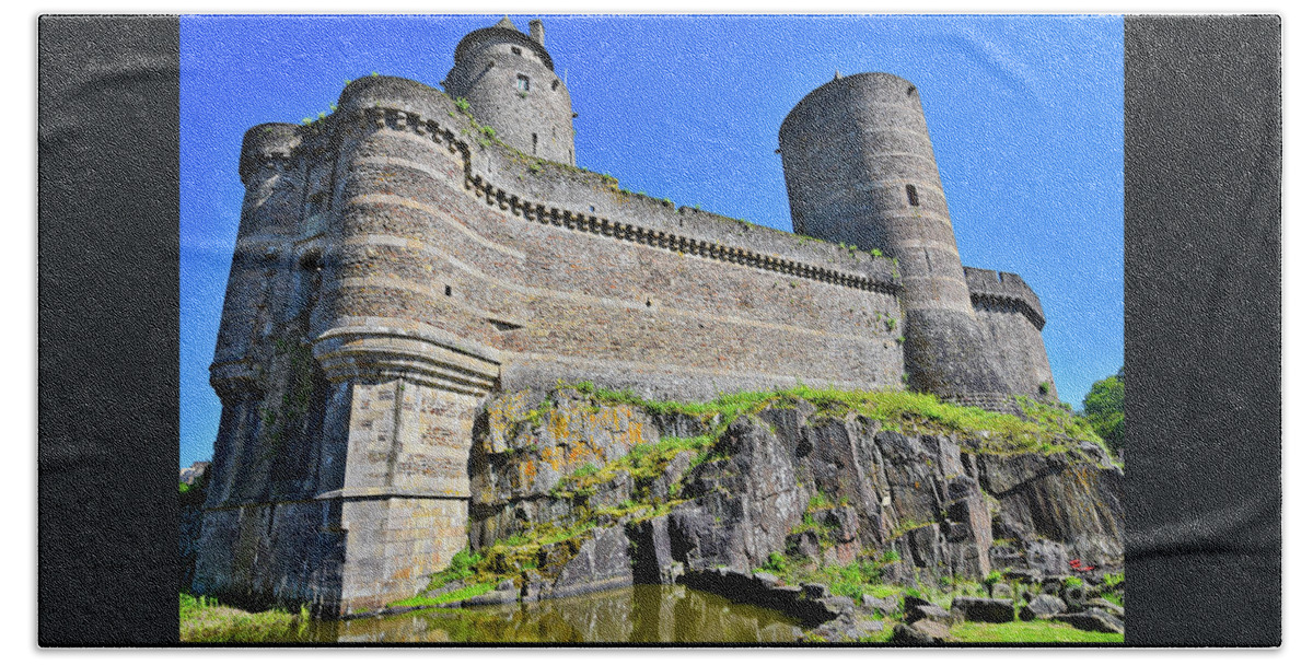 Fougeres Beach Towel featuring the photograph Chateau de fougeres by PatriZio M Busnel