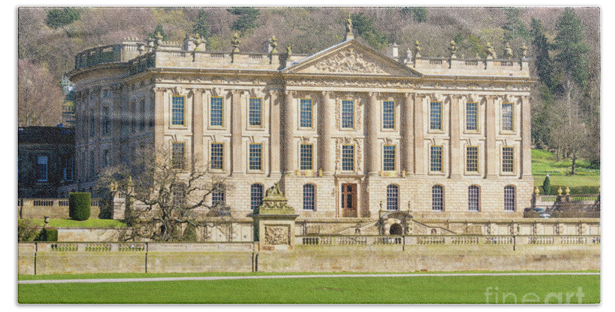 Chatsworth House Beach Towel featuring the photograph Chatsworth House, England by Neale And Judith Clark