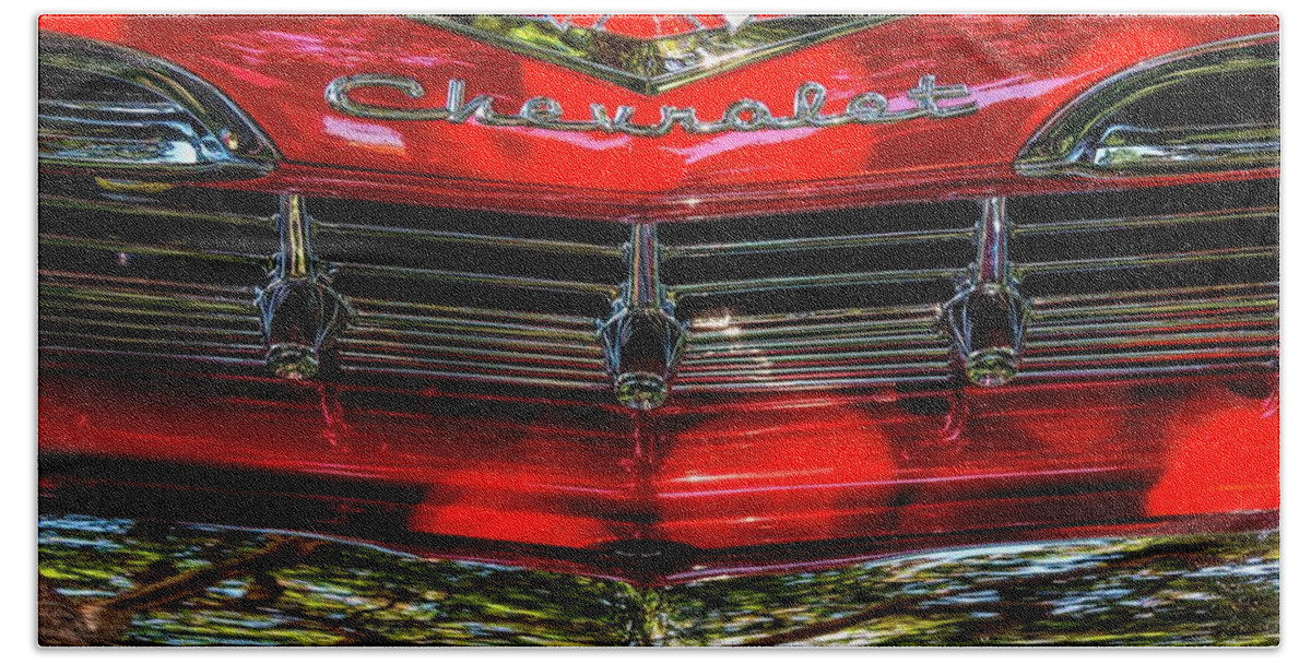 Chevy Beach Towel featuring the photograph Chevy Smile by Pamela Dunn-Parrish