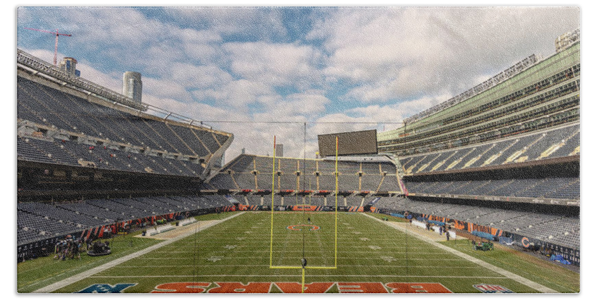 Soldier Field Beach Towel featuring the photograph Chicago Bears #78 by Robert Hayton