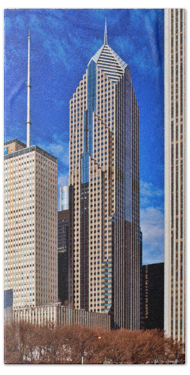 Chicago Beach Sheet featuring the photograph Chicago Buildings 1 by Steven Ralser