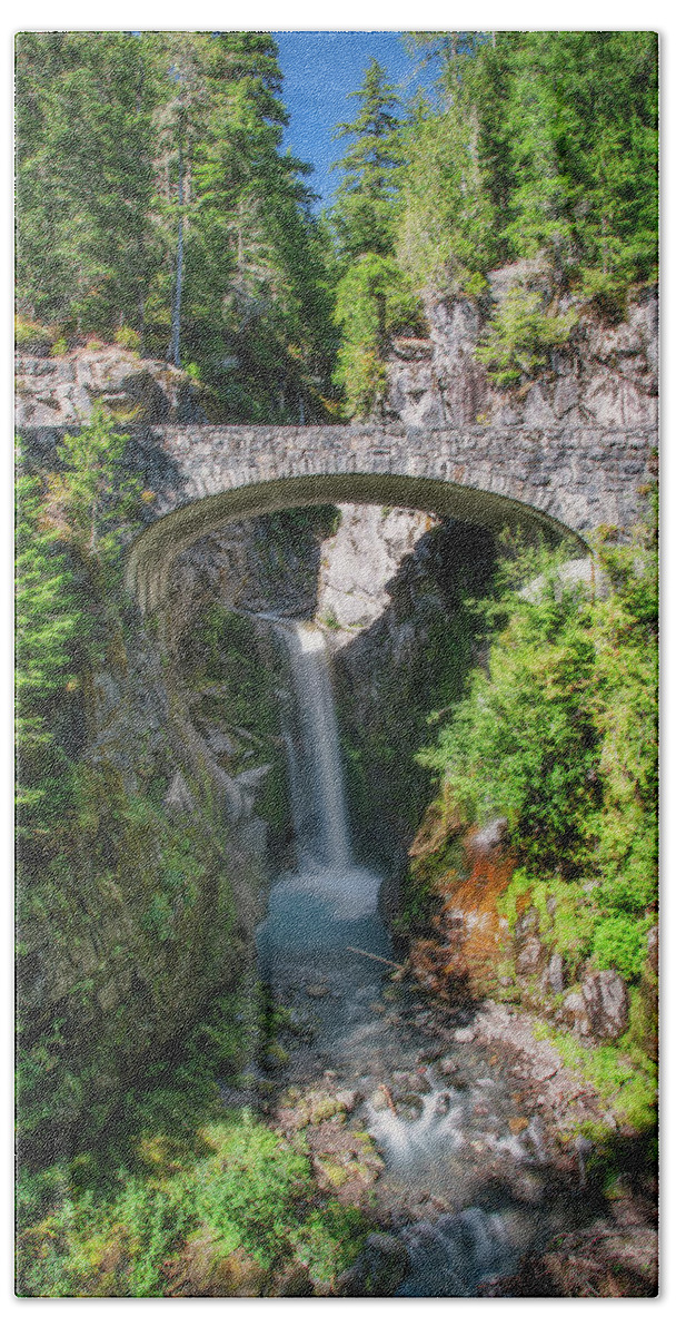 Brown Beach Towel featuring the photograph Christine Falls by Robert J Wagner