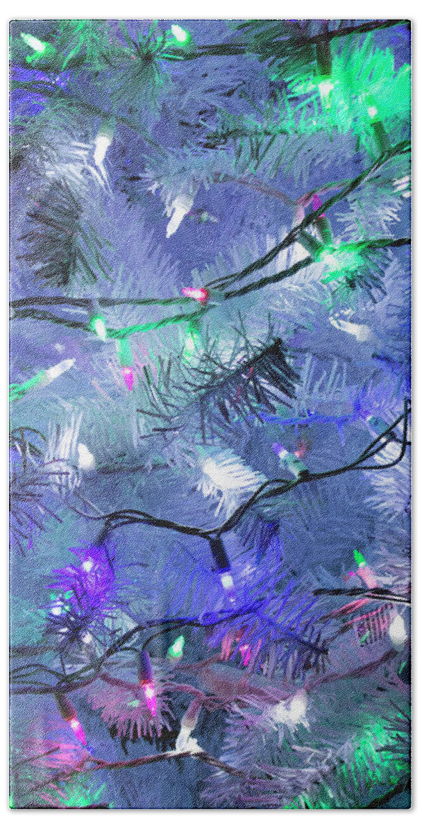 Christmas Beach Towel featuring the photograph Christmas Blues Tree Close Up by Robert Wilder Jr
