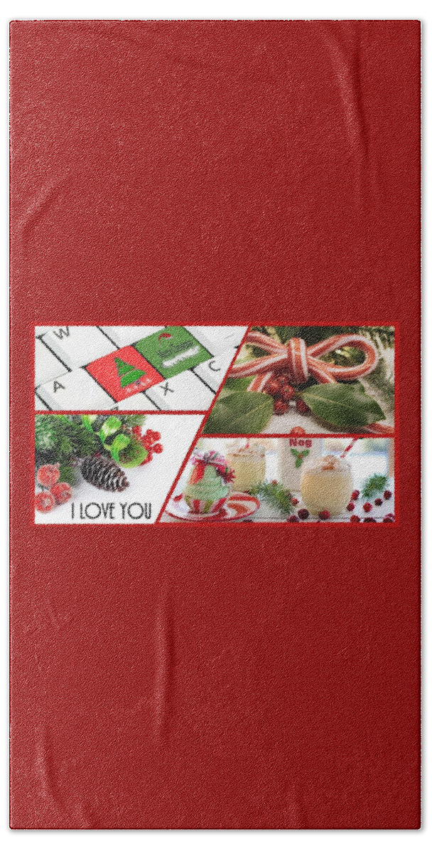 Love Beach Towel featuring the photograph Christmas Sweets I Love You by Nancy Ayanna Wyatt