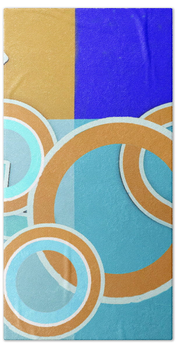 Still Life Beach Towel featuring the mixed media Circles and Squares 3 by Sharon Williams Eng