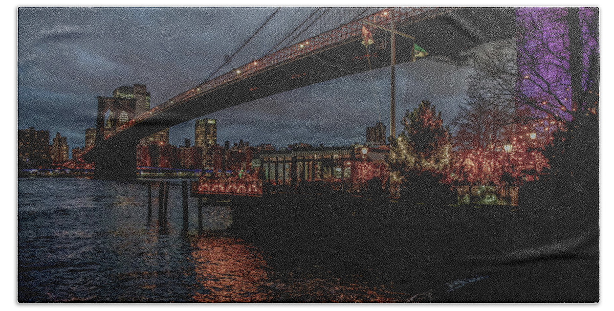 New York City Beach Towel featuring the photograph City Lights by Regina Muscarella