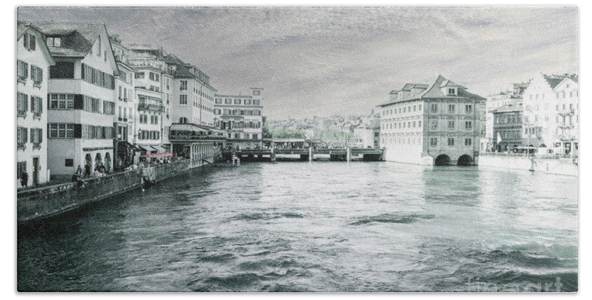 Switzerland Beach Towel featuring the photograph City of Zurich by Manuela's Camera Obscura