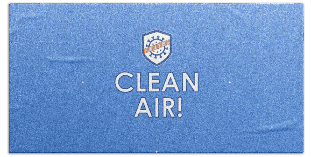 Clean Air Beach Towel featuring the digital art CLEAN AIR Purge Virus by Charlie Szoradi