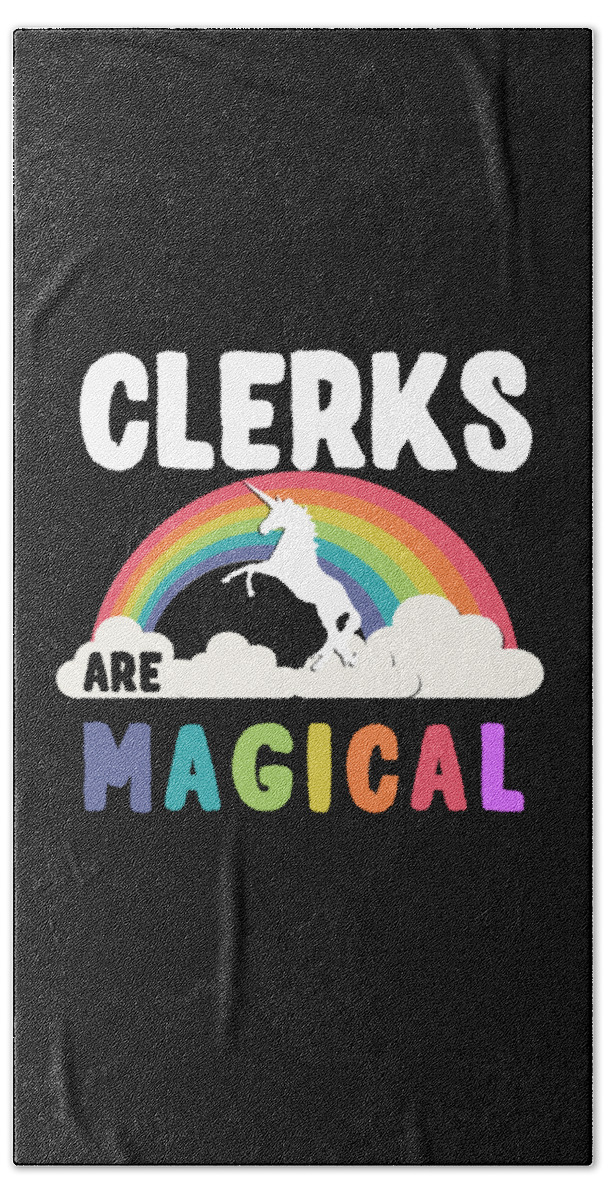 Funny Beach Towel featuring the digital art Clerks Are Magical by Flippin Sweet Gear