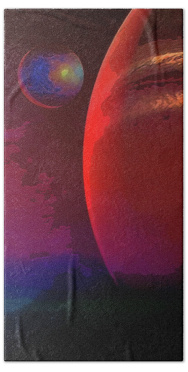 Space Beach Towel featuring the digital art Close Proximity by Don White Artdreamer