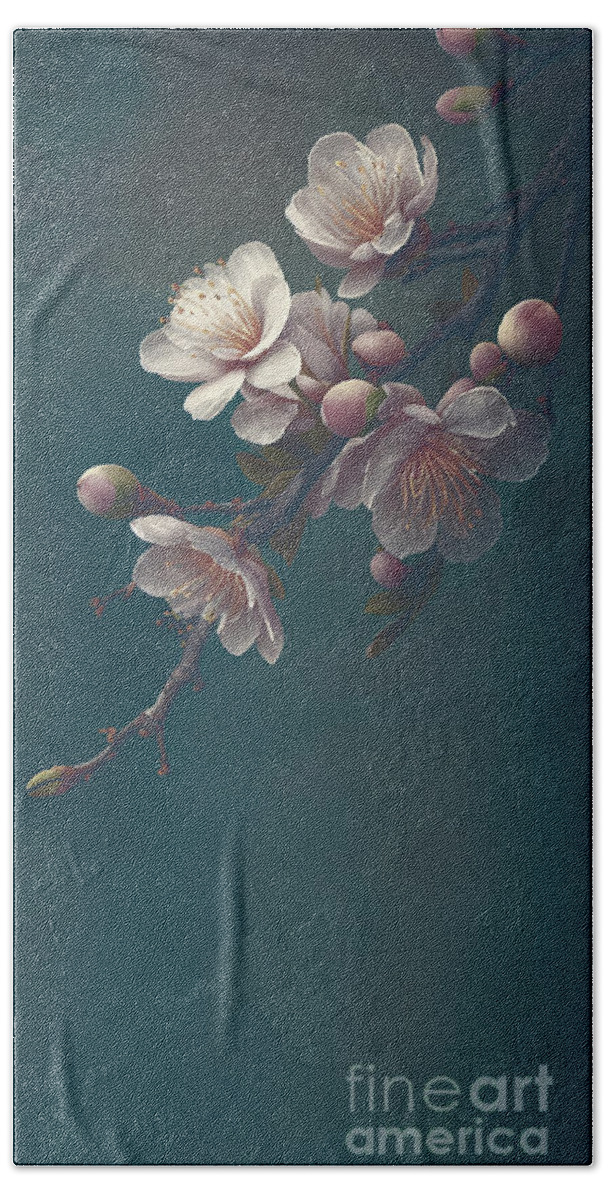 Blossom Beach Towel featuring the photograph Closeup of spring pastel blooming flower in orchard. Macro cherr by Jelena Jovanovic