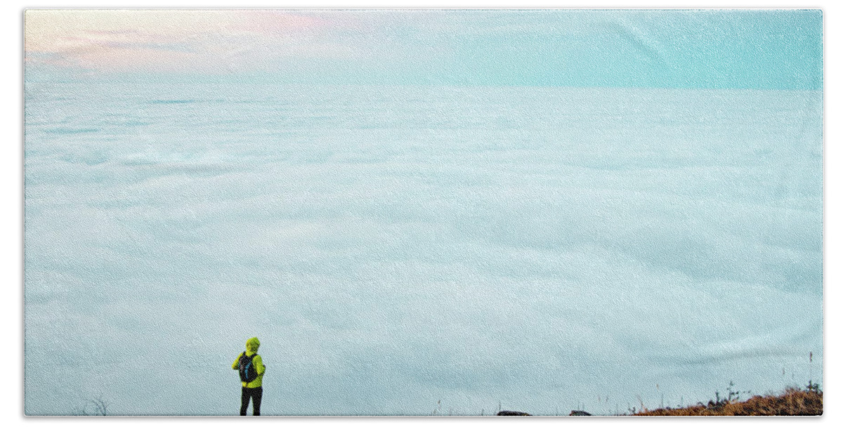 Trekking Beach Towel featuring the photograph Clouds floating by Vaclav Sonnek
