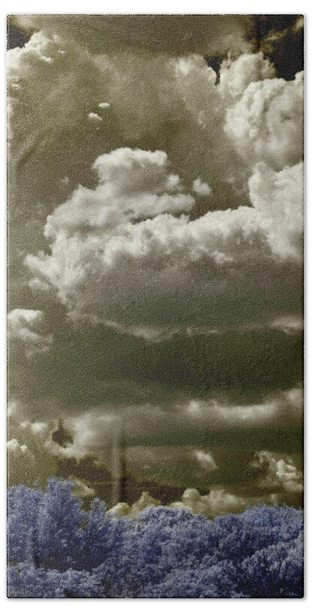 Donna Crosby Beach Towel featuring the photograph Clouds Over Austin by Donna Crosby