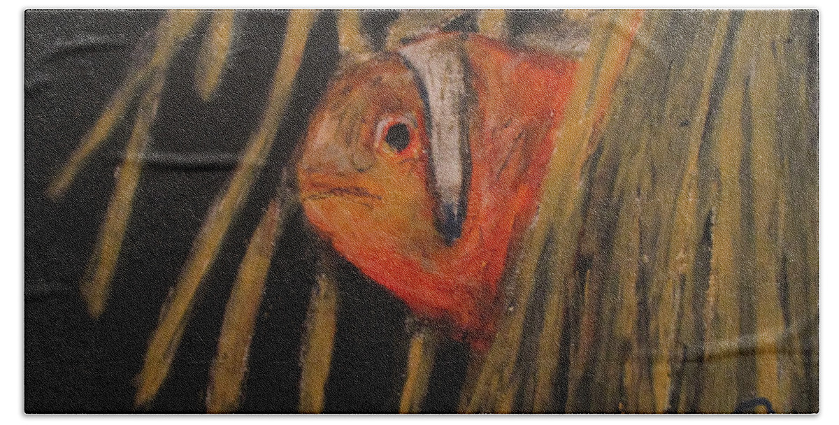 Clown Fish Beach Towel featuring the painting Clown Fishy by Jen Shearer