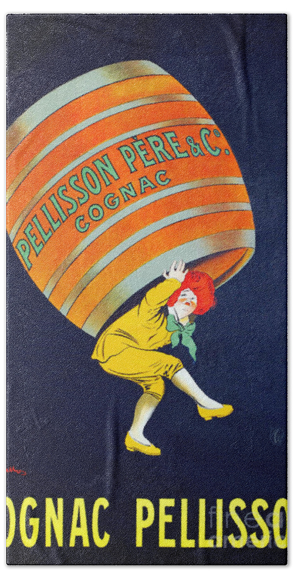 Cognac Beach Towel featuring the painting Cognac Pellisson Advertising Poster by Leonetto Cappiello