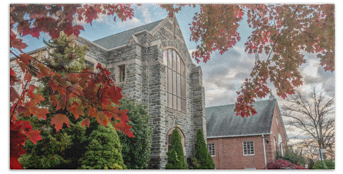 Arches Beach Sheet featuring the photograph Collingswood Presbyterian Church by Kristia Adams