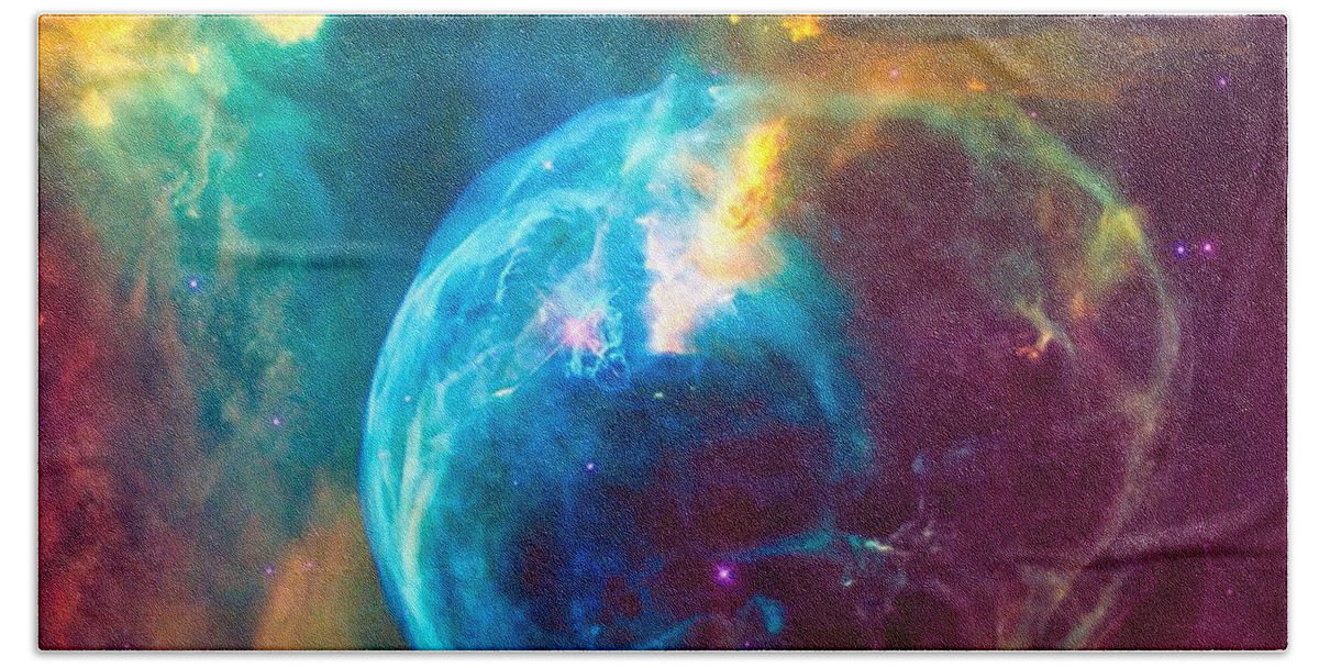 Nebula Beach Towel featuring the photograph Colorful Wall Art Nebula by Stefano Senise