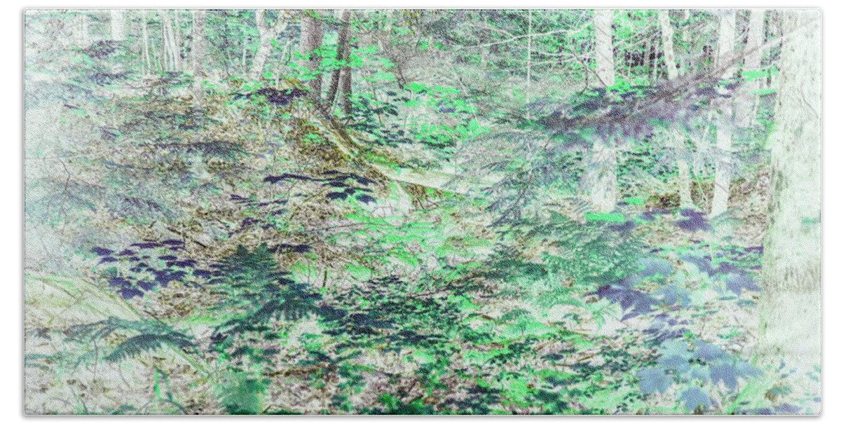 Trees Beach Towel featuring the photograph Shades of Green Woodlands by Missy Joy