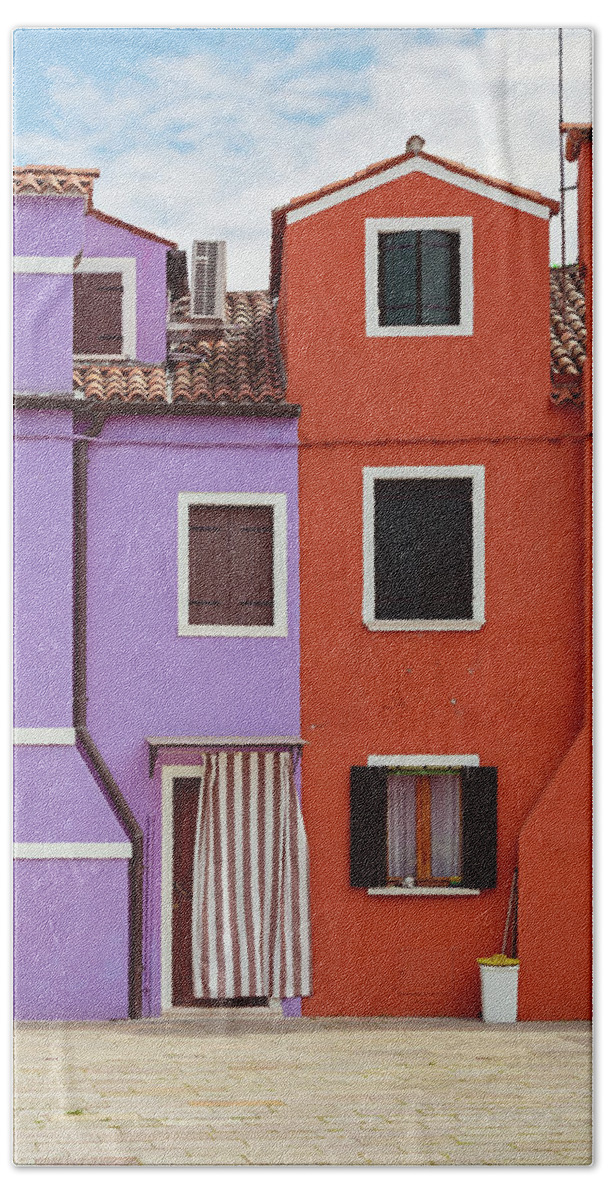 Burano Beach Towel featuring the photograph Colors of Burano Italy No. 7 by Melanie Alexandra Price