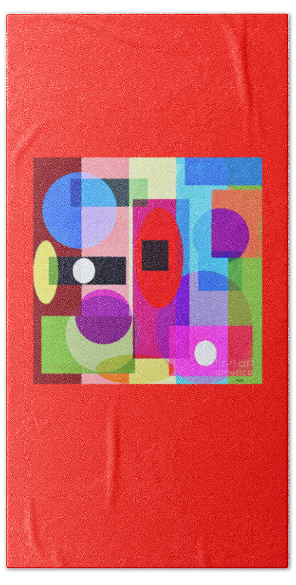 Colourful Beach Towel featuring the digital art Colourful abstract by Elaine Hayward