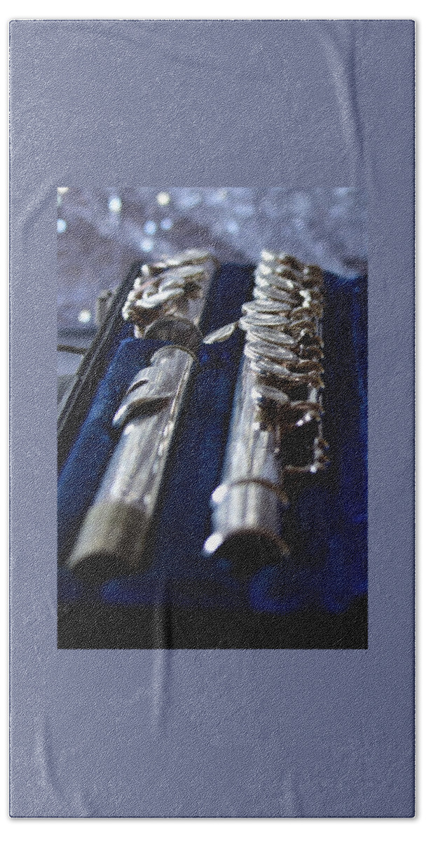 Concert Flute Beach Towel featuring the photograph Concert in a Case by Neil R Finlay