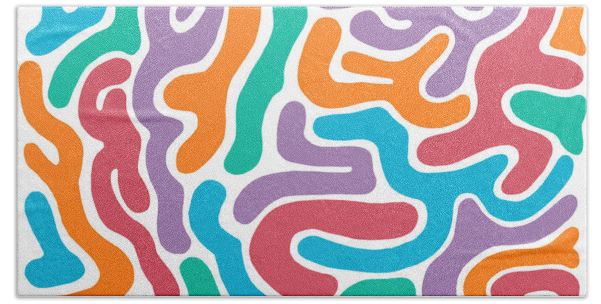 Confetti Beach Towel featuring the digital art Confetti Streamers by Lisa Sinicki