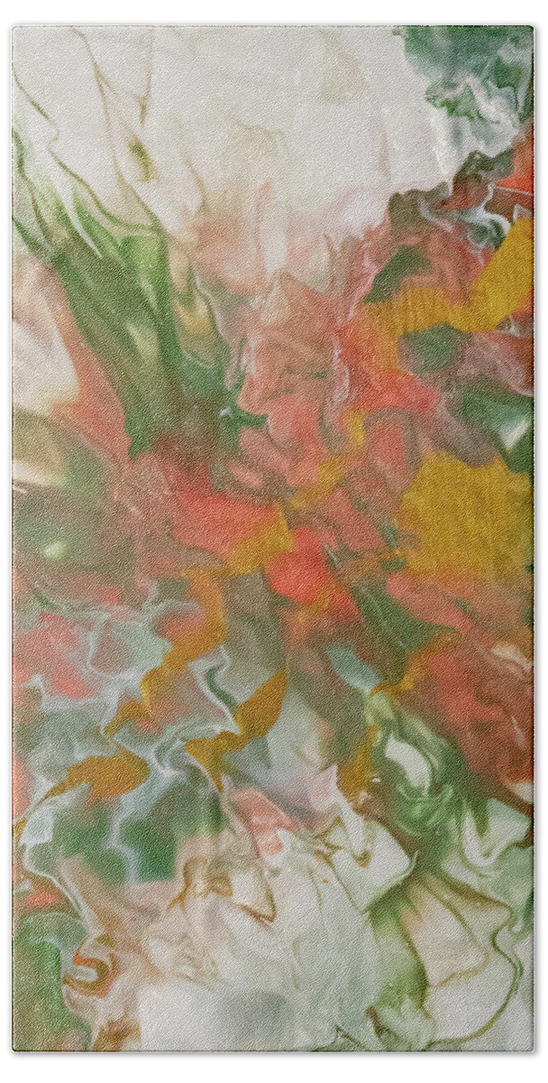 Pour Beach Towel featuring the mixed media Coral 2 by Aimee Bruno