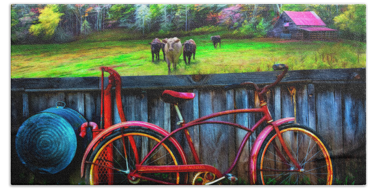 Barns Beach Towel featuring the photograph Country Rust Painting by Debra and Dave Vanderlaan