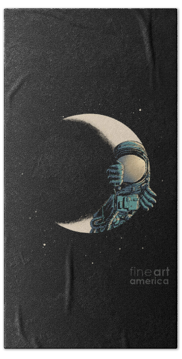 Crescent Moon Beach Towel featuring the digital art Crescent Moon by Digital Carbine