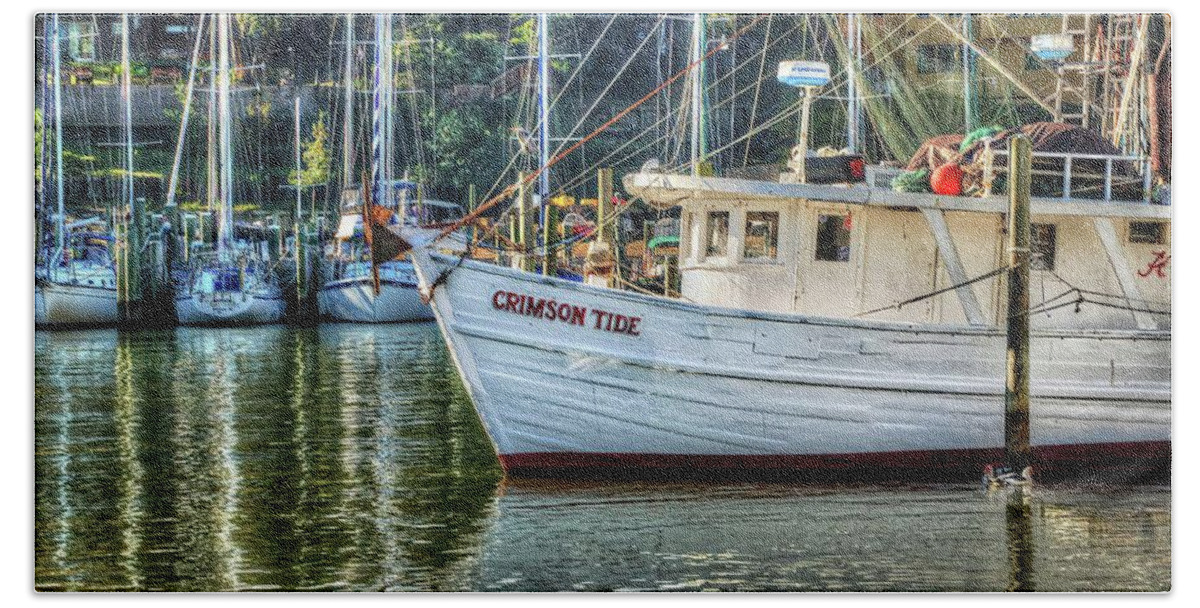 Water Beach Sheet featuring the photograph Crimson Tide in the Sunshine by Michael Thomas