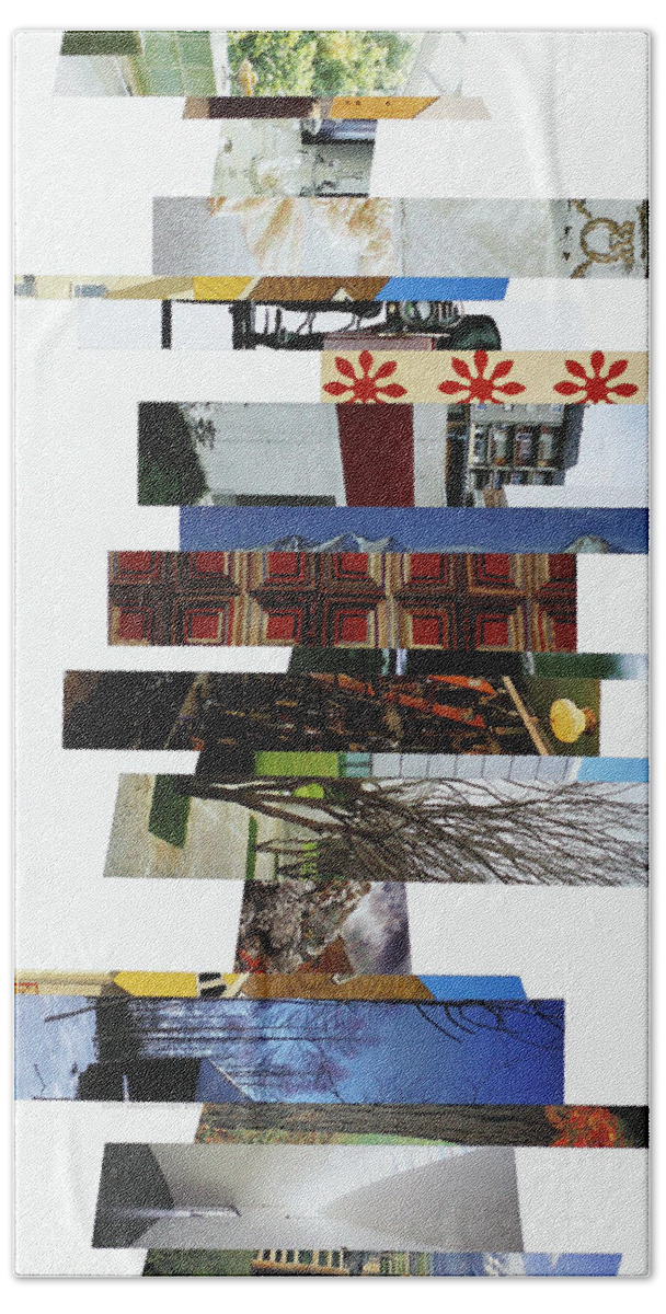 Collage Beach Towel featuring the photograph Crosscut#126v by Robert Glover