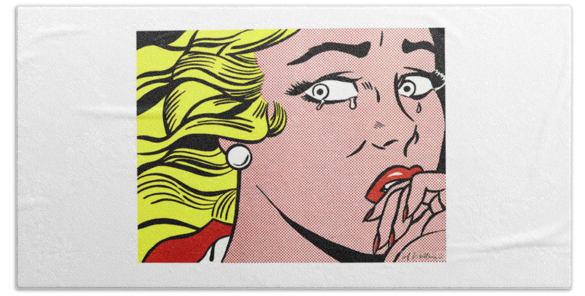 Roy Lichtenstein Beach Towel featuring the photograph Crying Girl by Doc Braham