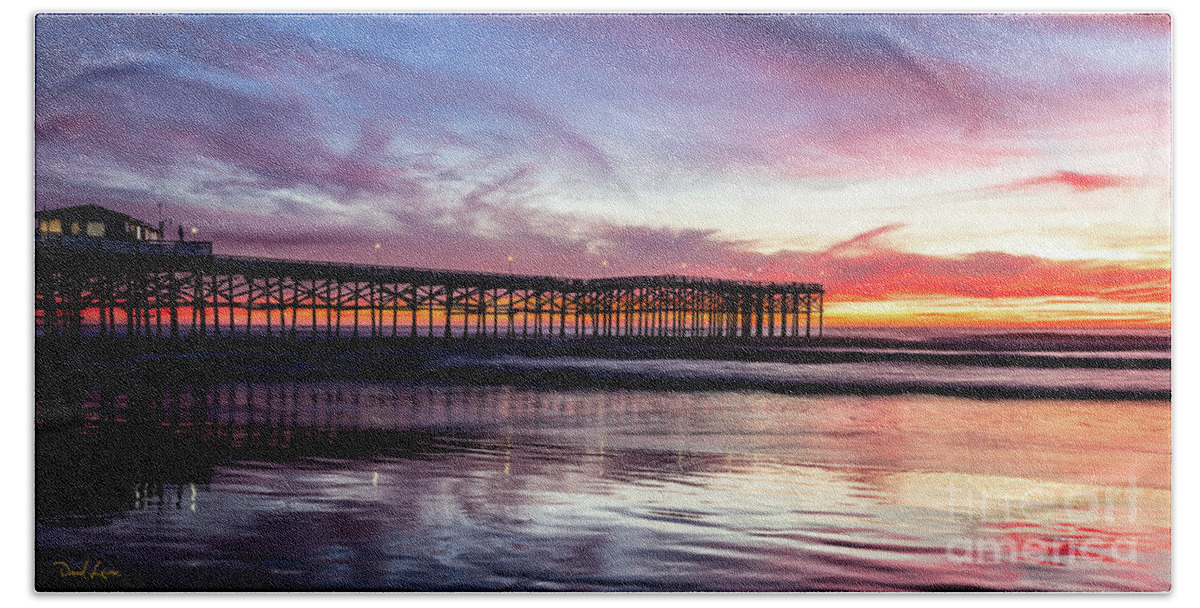 Architecture Beach Towel featuring the photograph Crystal Pier Sunset by David Levin