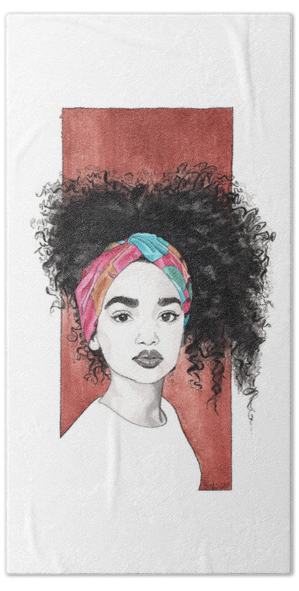 Portrait Beach Towel featuring the painting Curl Cascade by Tiffany DiGiacomo