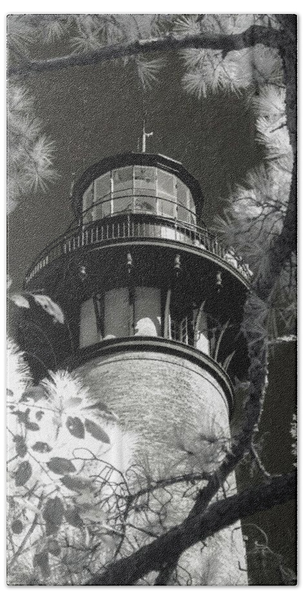 Architecture Beach Towel featuring the photograph Currituck Beach Lighthouse in Infrared by Liza Eckardt