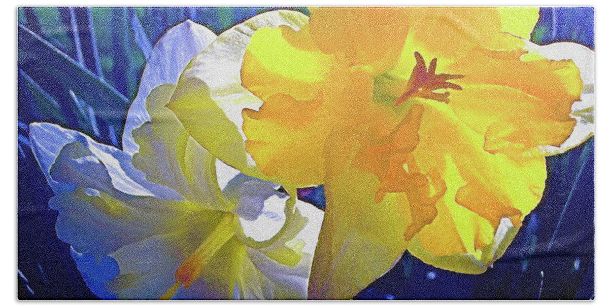 Daffodils Beach Towel featuring the photograph Daffodils 1 by Pamela Cooper